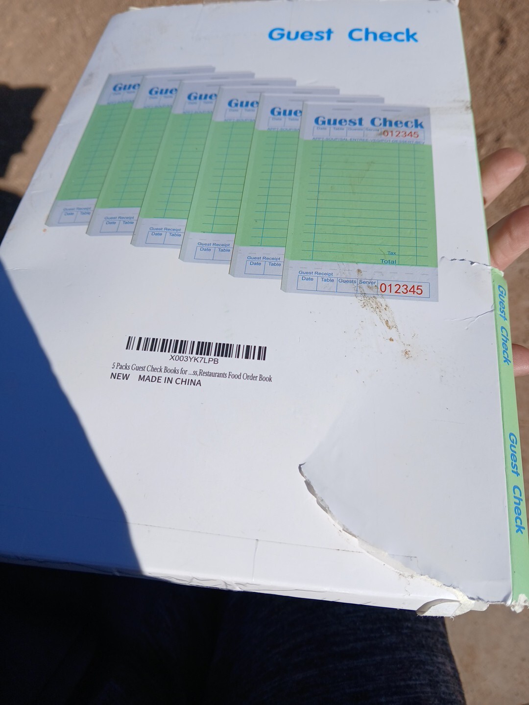 5 Pack Guest Check Books, Server Note Pads for Restaurant Green Waiter Checkbook