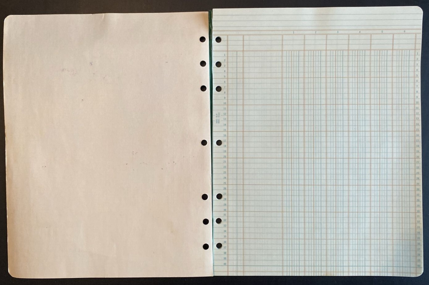 Vtg Boorum & Pease Columnar Acctg Pad 6 Column 8806 46 Unused, Blank Green Pgs