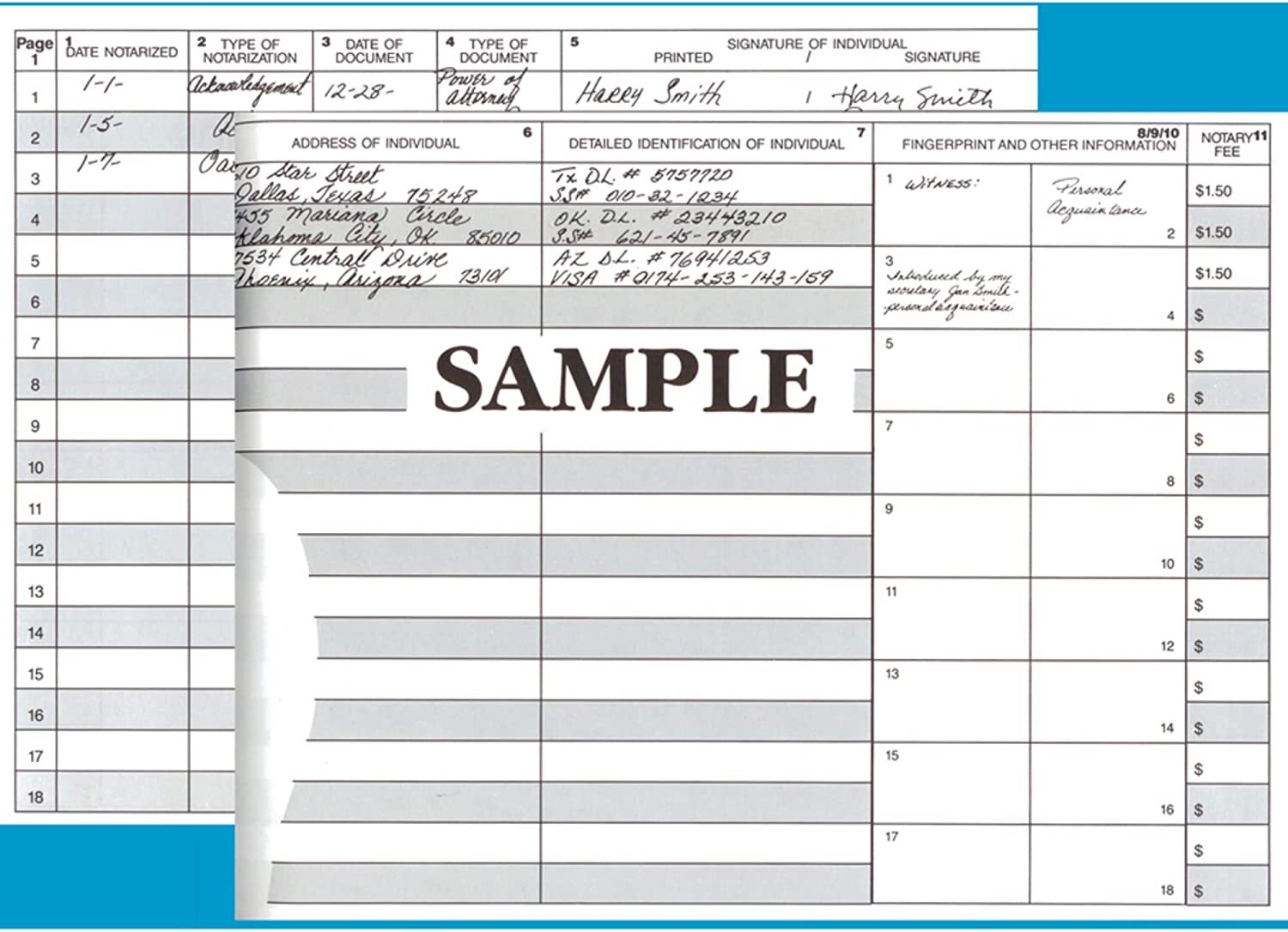 Dome Notary Public Record Book, 522 entries