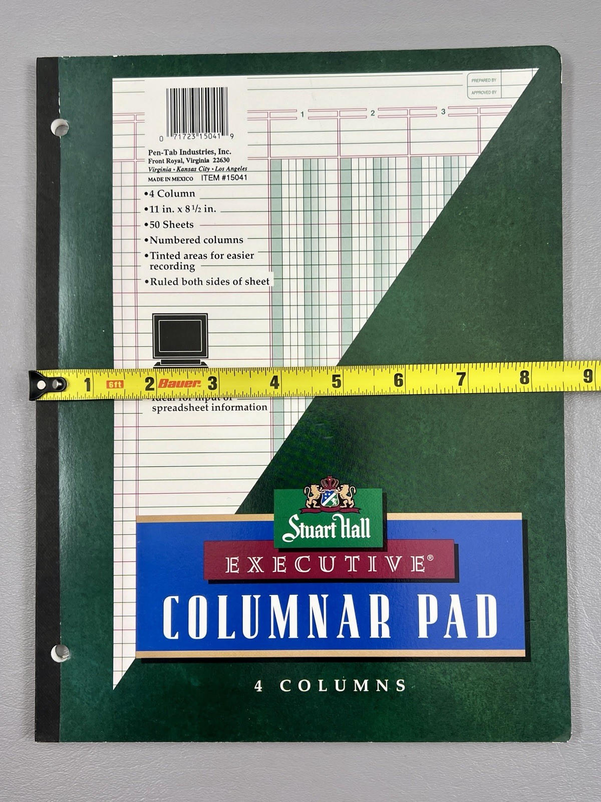 Vintage Stuart Hall 50 Sheet 4 Columns 8.5”x11” Columnar Pad New Unused #15041