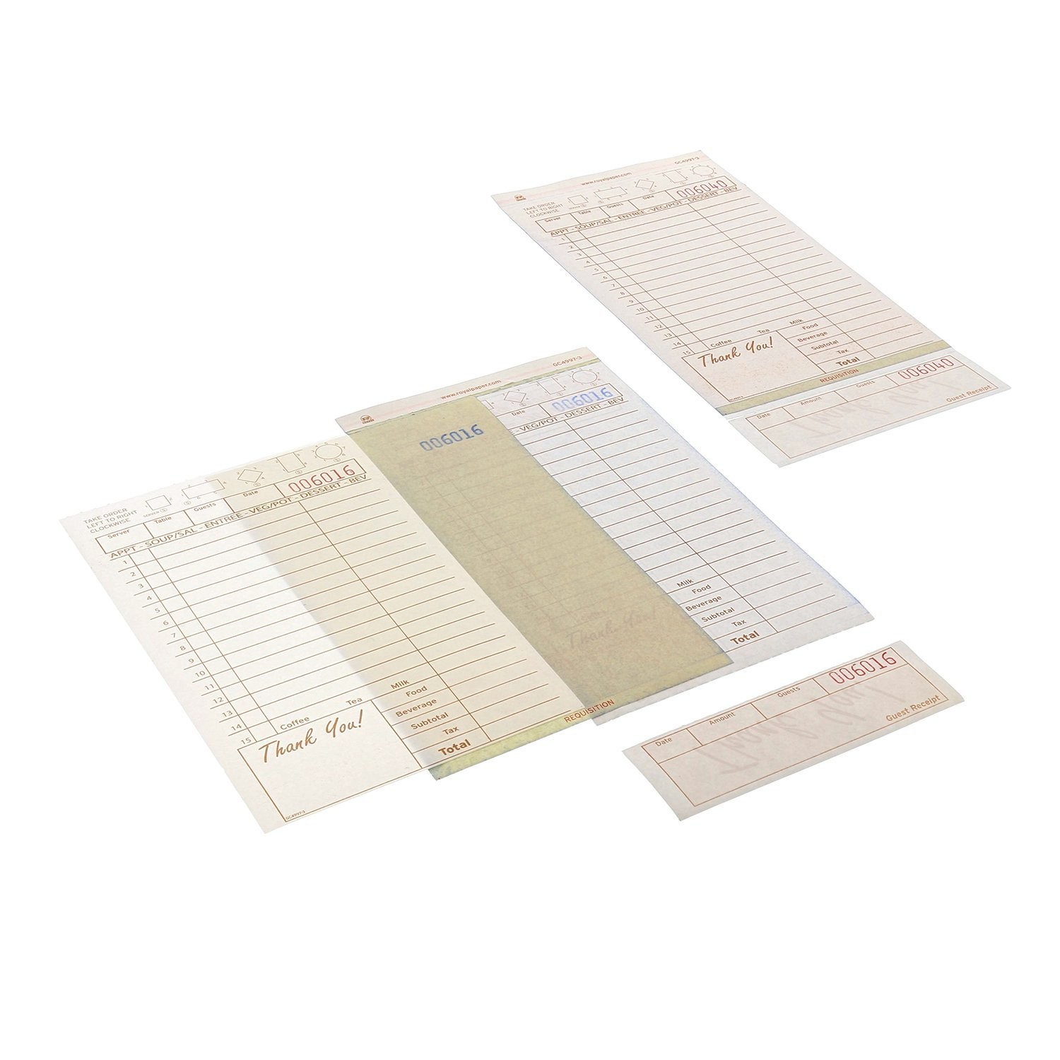 Guest Check Loose-Pack Refill – 15 Lines, Carbonless, 4.2″x8.5″, 200 Forms/Pad