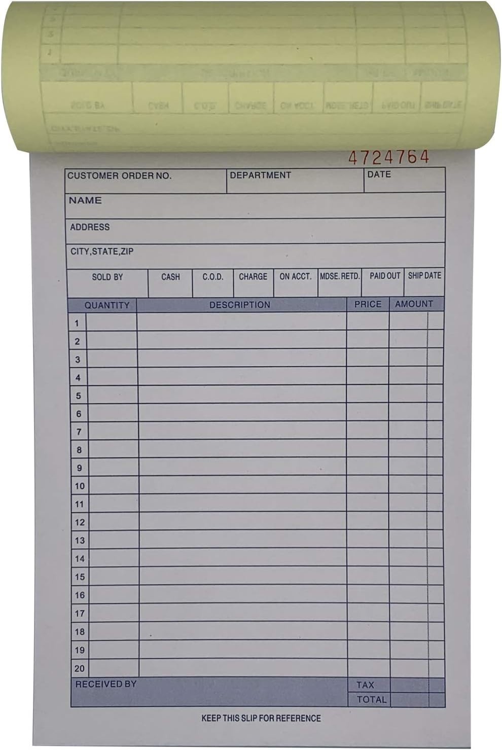 5 Pack Large Sales Order Book Receipt Invoice Duplicate Carbonless 50 Sets 5….