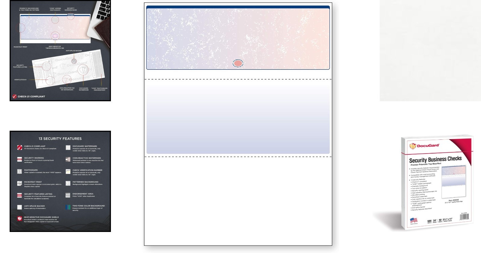 500 Sheet High Security Prismatic Check Paper – ANSI Compliant & Fraud-Resistant