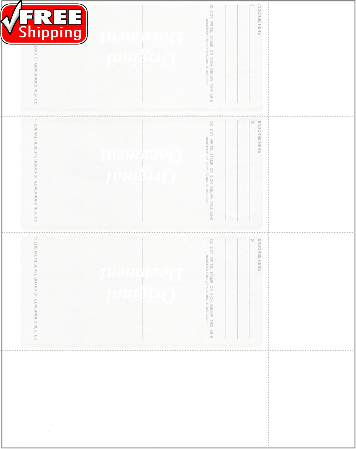 Computer Check Paper – Blank Personal Wallet Checks 3 on a Page – Compatible wit