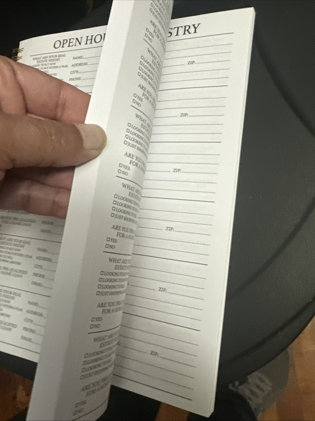 Open House Visitor Register Guest Registry Book spiral real Estate Clients Leads