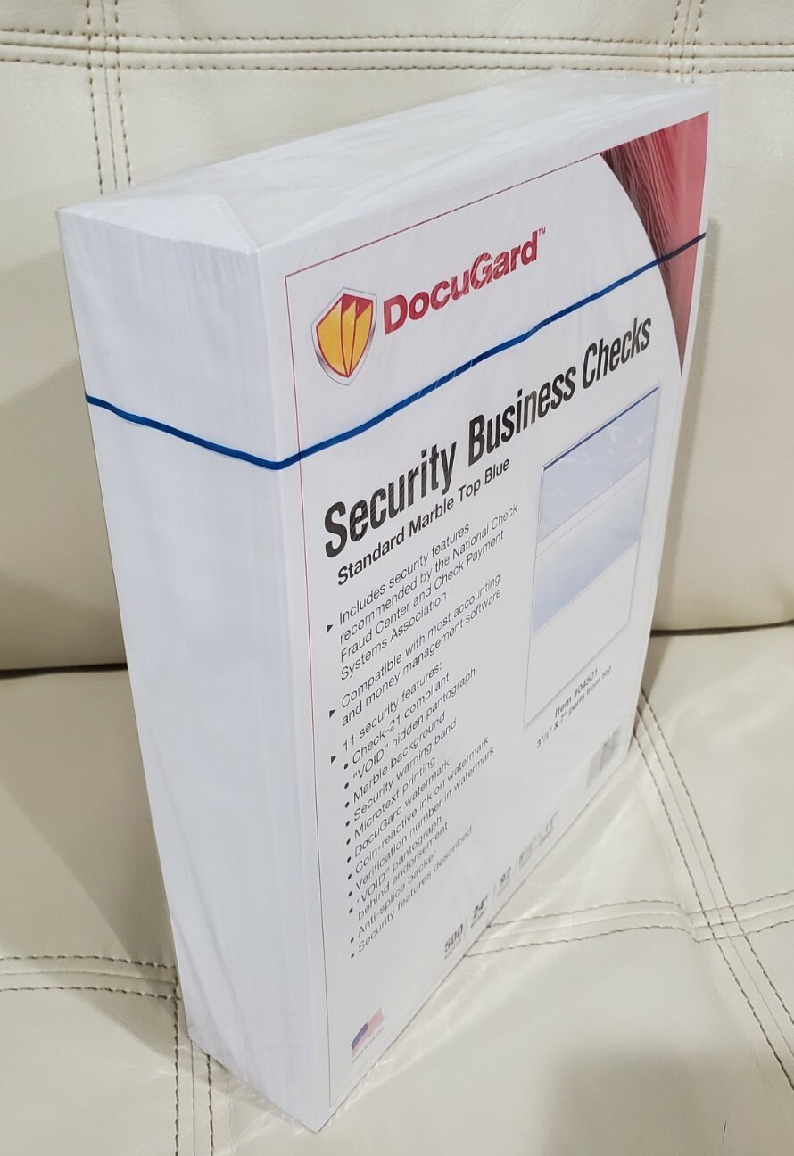 Docugard Standard Security Check Blue Marble Top 24 lb Letter 500/Ream 04501