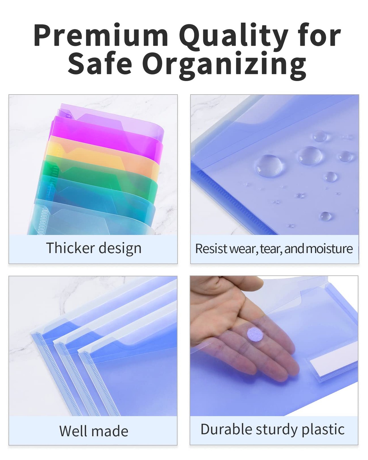 Sooez Small Plastic 9.4”L× 4.7”W, Blue, Green, Yellow, Purple, Pink, Clear