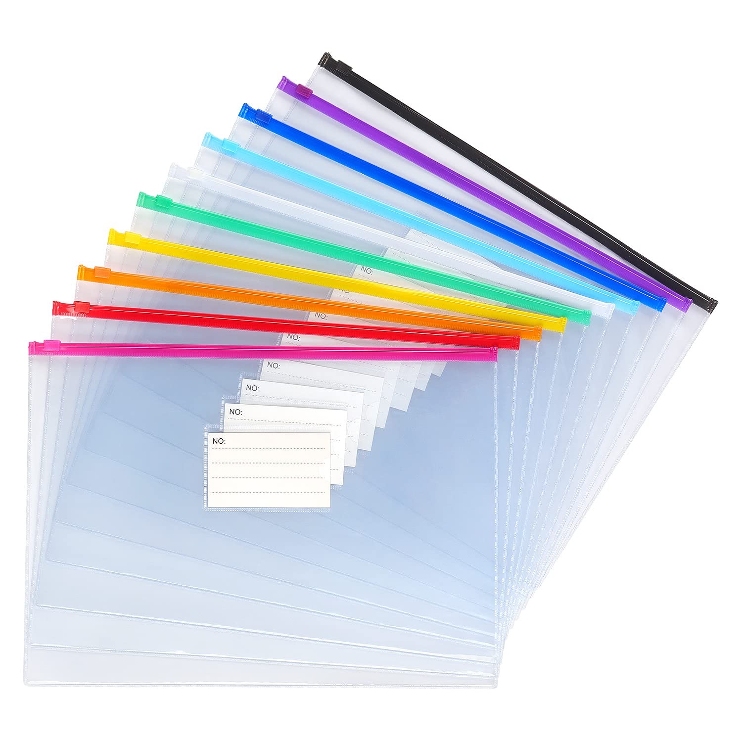 Tamaki 10 Pack Plastic Envelope Poly Zip Envelop A4, Multicolor