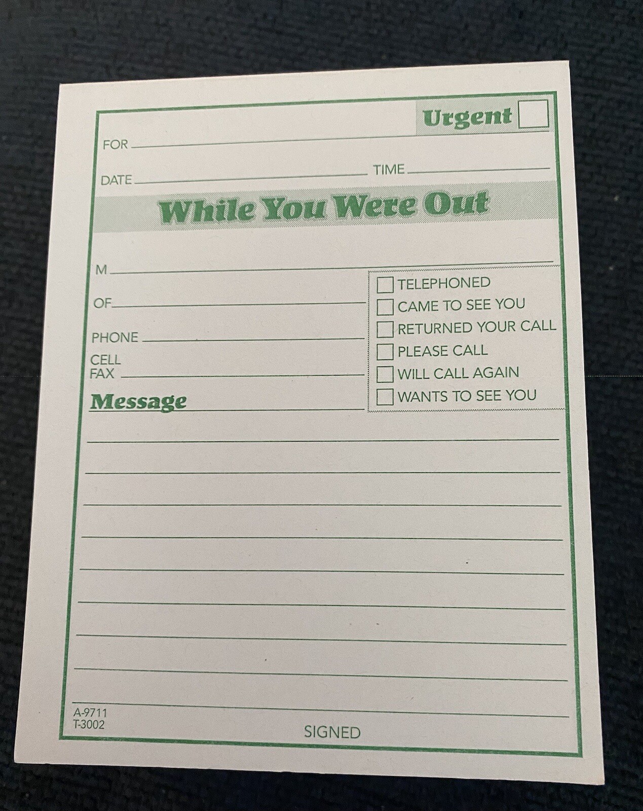 Phone Message ‘While You Were Out’-Call Note Pads- 12 Pads