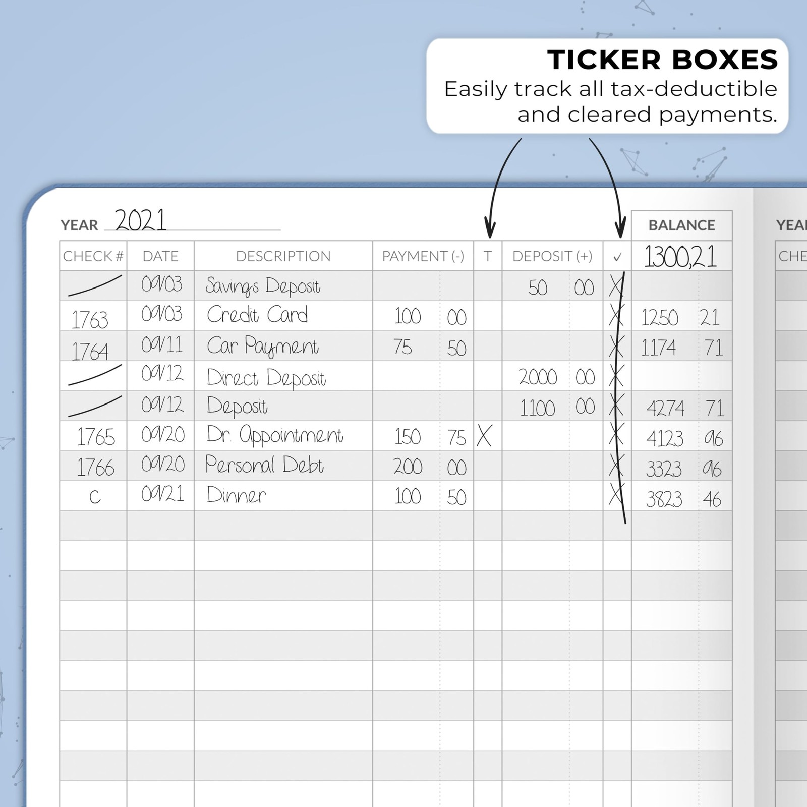 Skyline Check Register – Accounting Ledger Log Book for Income & Expenses – T…