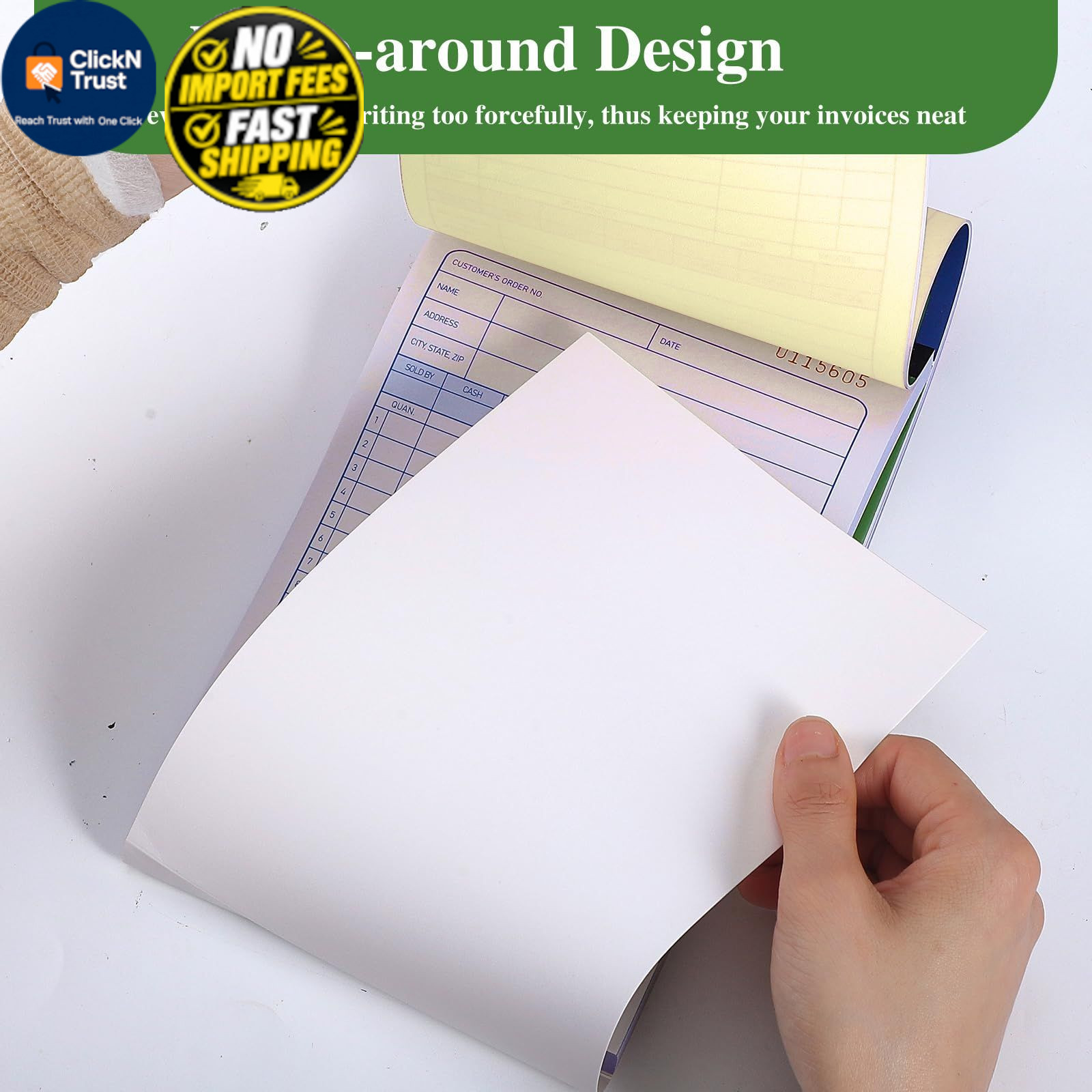 6 Pack Sales Order Book, 5-9/16 x 8-7/16″ Receipt Book with Carbon…