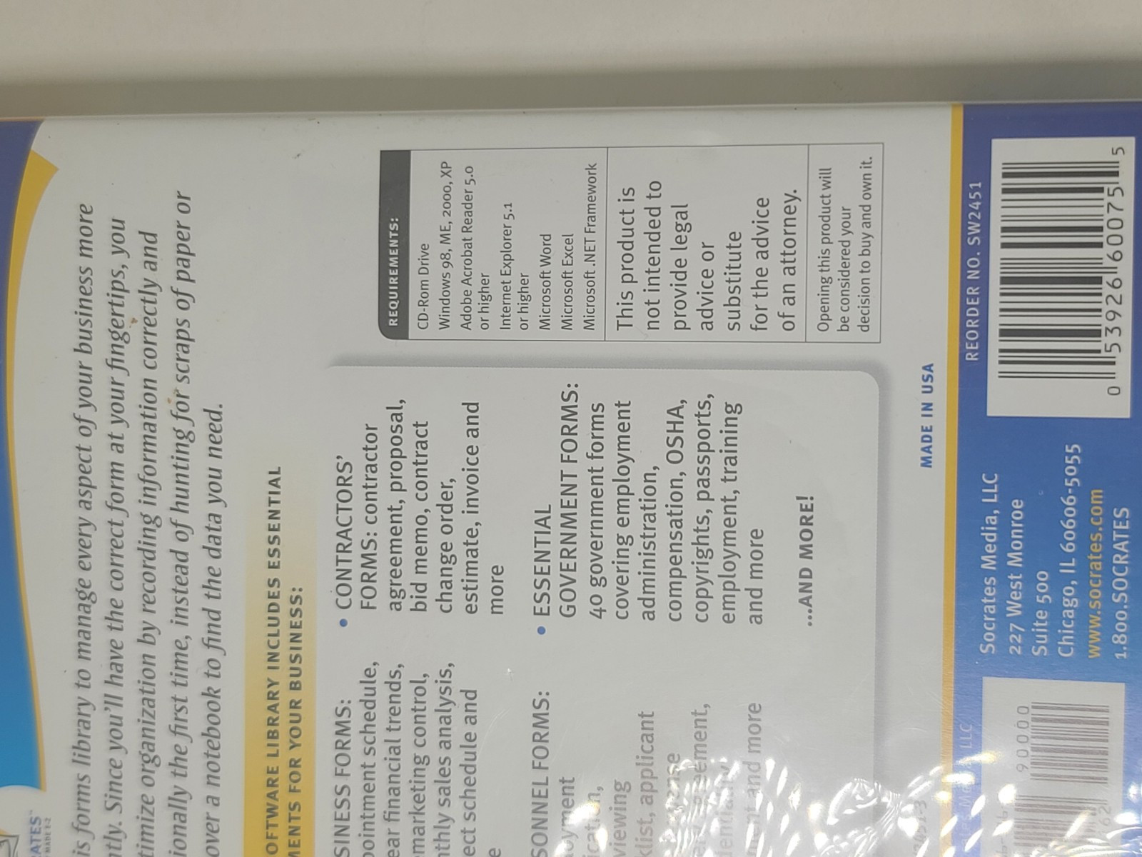 (Socrates) Media Deluxe Business Library Forms Software 600 Business Forms