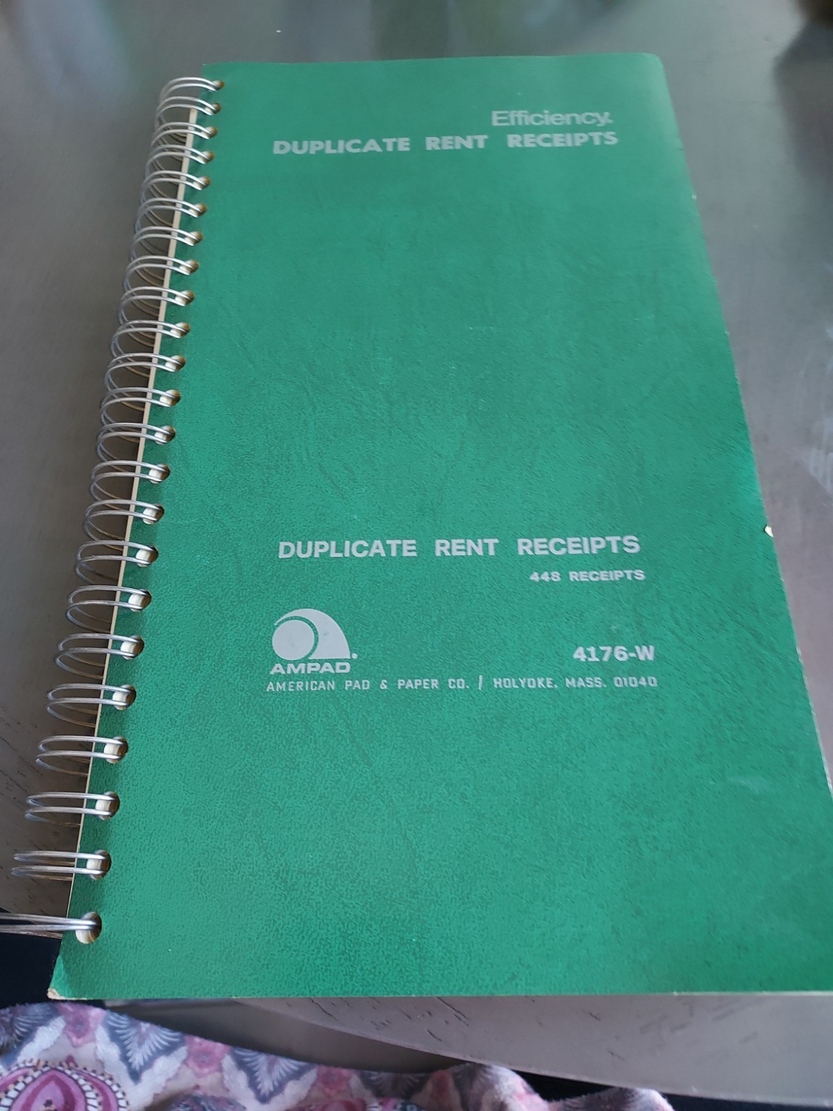 Vintage Book Blank Rent Receipts C 1970s Carbon Paper AMPAD Retro Office