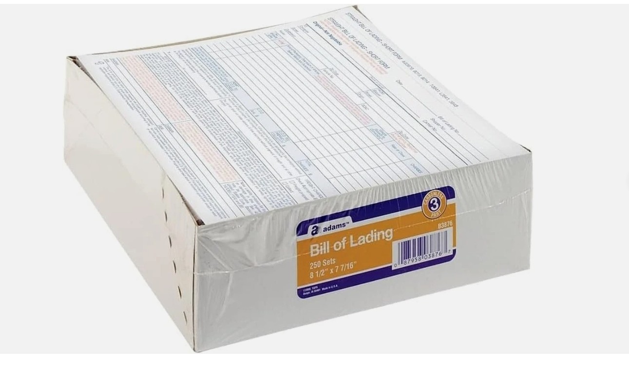Adams Bill of Lading Short Form, 8-1/2 x 7-7/16 Inches, White, 3-Part, 250-Count