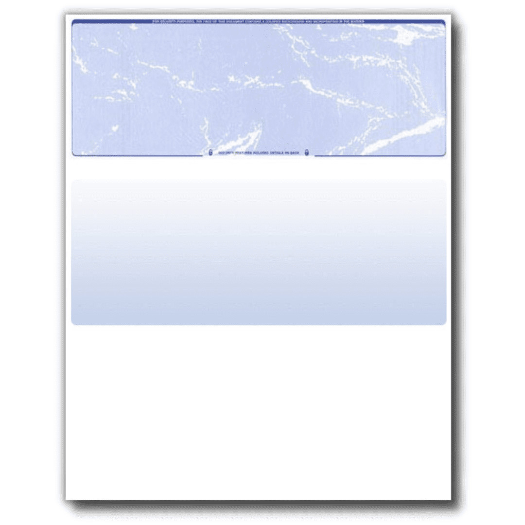 Compuchecks Blank Blue Marble Check on Top Standard Secruity Checks 54001 24#