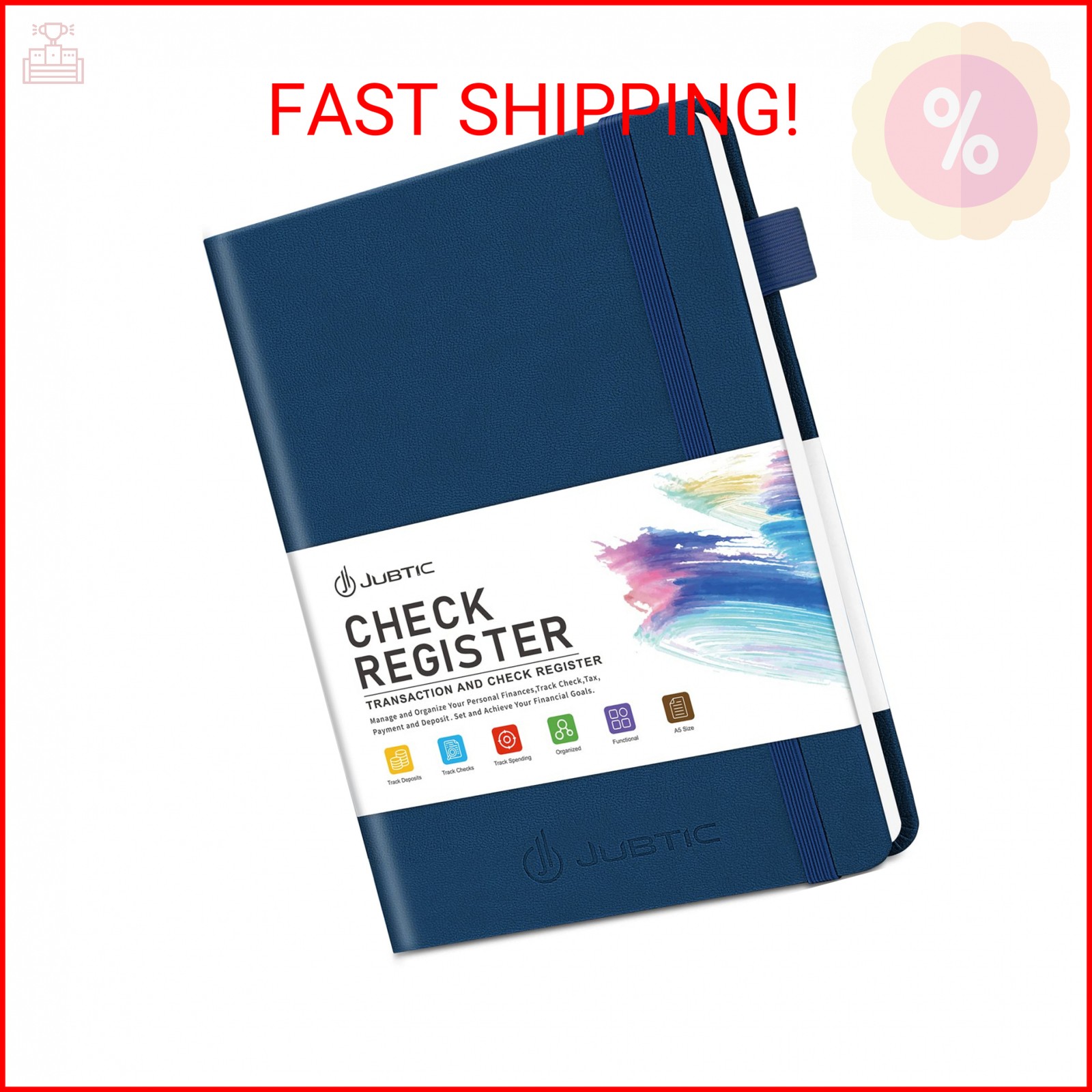 JUBTIC A5 Check Registers for Personal Checkbook, Ledger Transaction Registers L