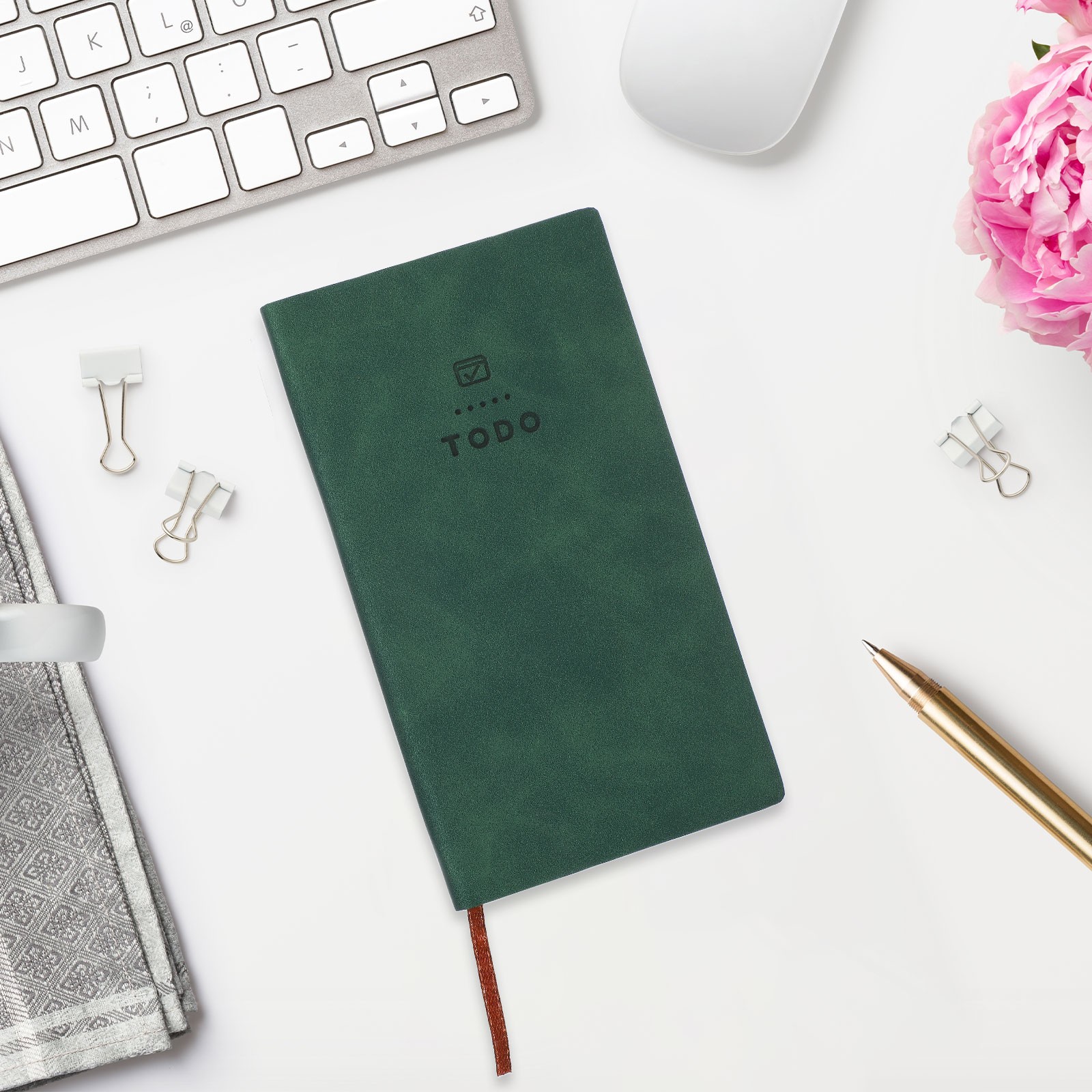 2Pcs to Do Notebook, A6 6.8 x 3.7″ Daily Planner Notebook, Green/Grey