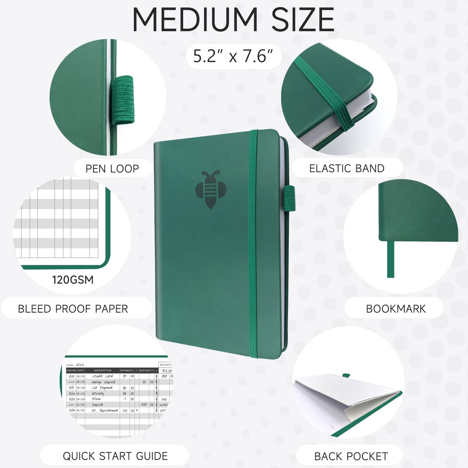 Check Register – Elegant Check Registers for Personal Checkbook with Check & …