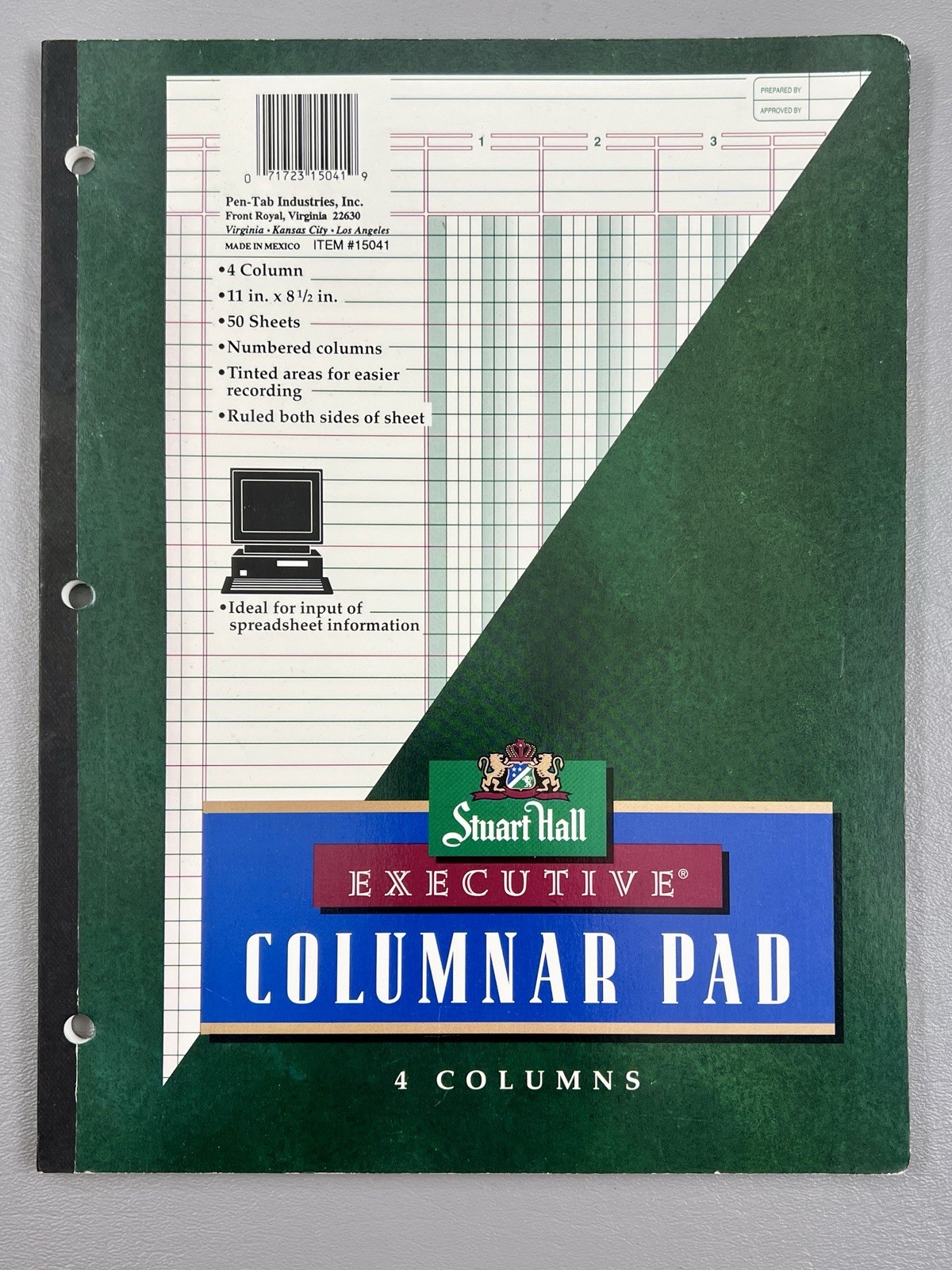 Vintage Stuart Hall Columnar Pad 4 Columns 50 Sheet 8.5”x11” New Unused #15041