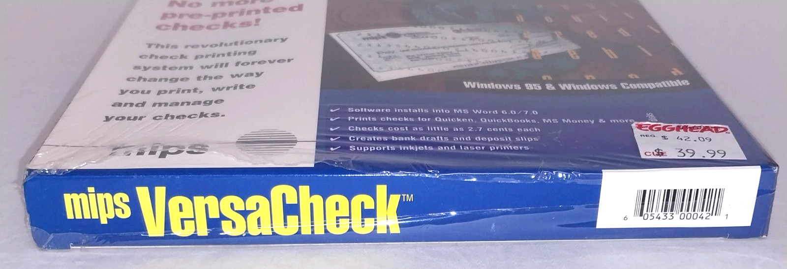 MIPS Versa Check 1996 Check Printing Software, 3.5″ Disk, Windows 95+ Compatible