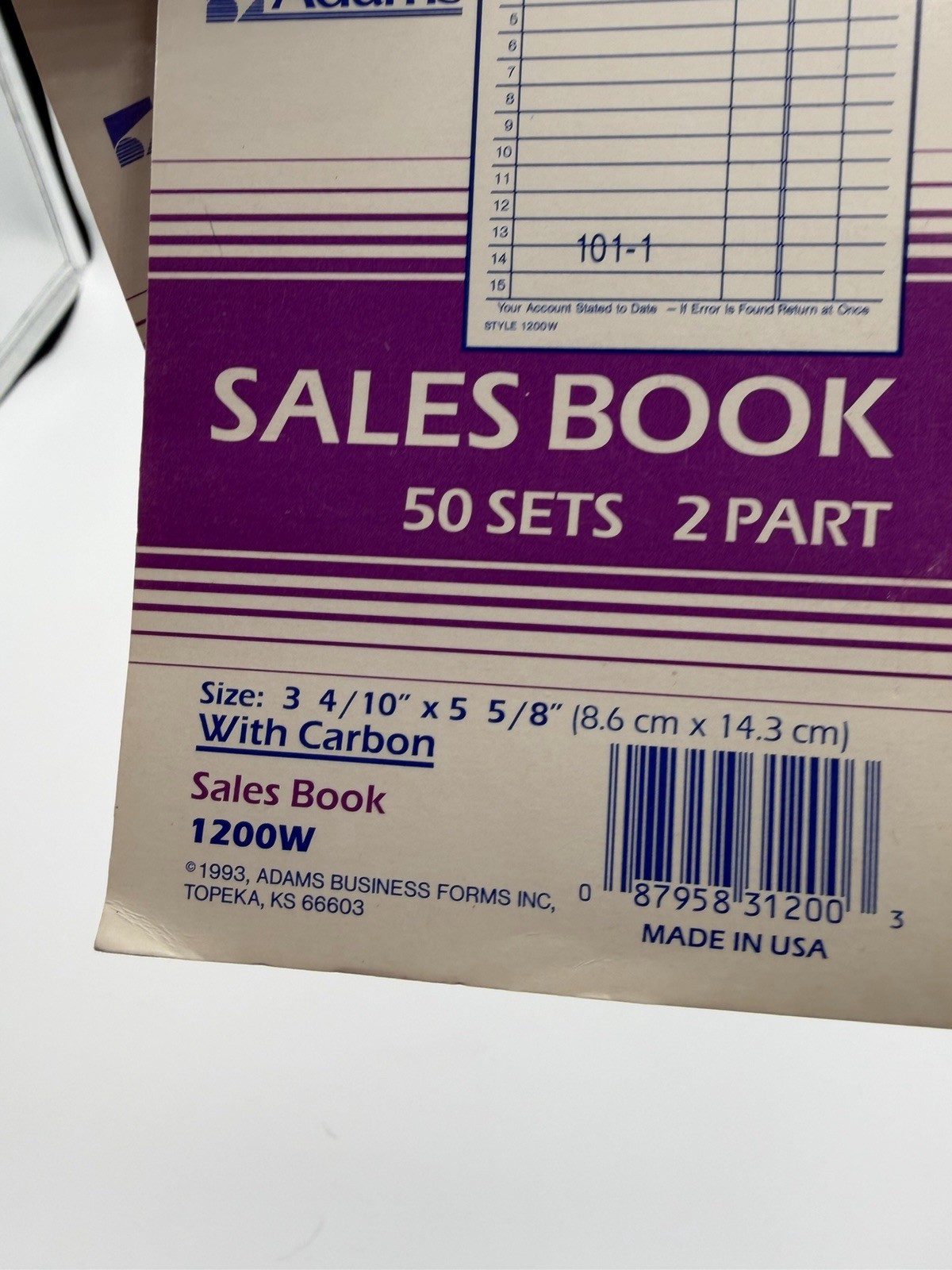 Adams Sales Book 1200W 2-Part w/ Carbon, 50 Sets Each New Bundle Of 2 Booklets