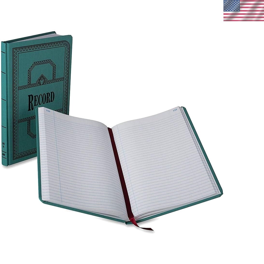 66 Series Account Books, Record Ruling, 300 Pages, 12-1/8ʺ x 7-5/8ʺ, Blue