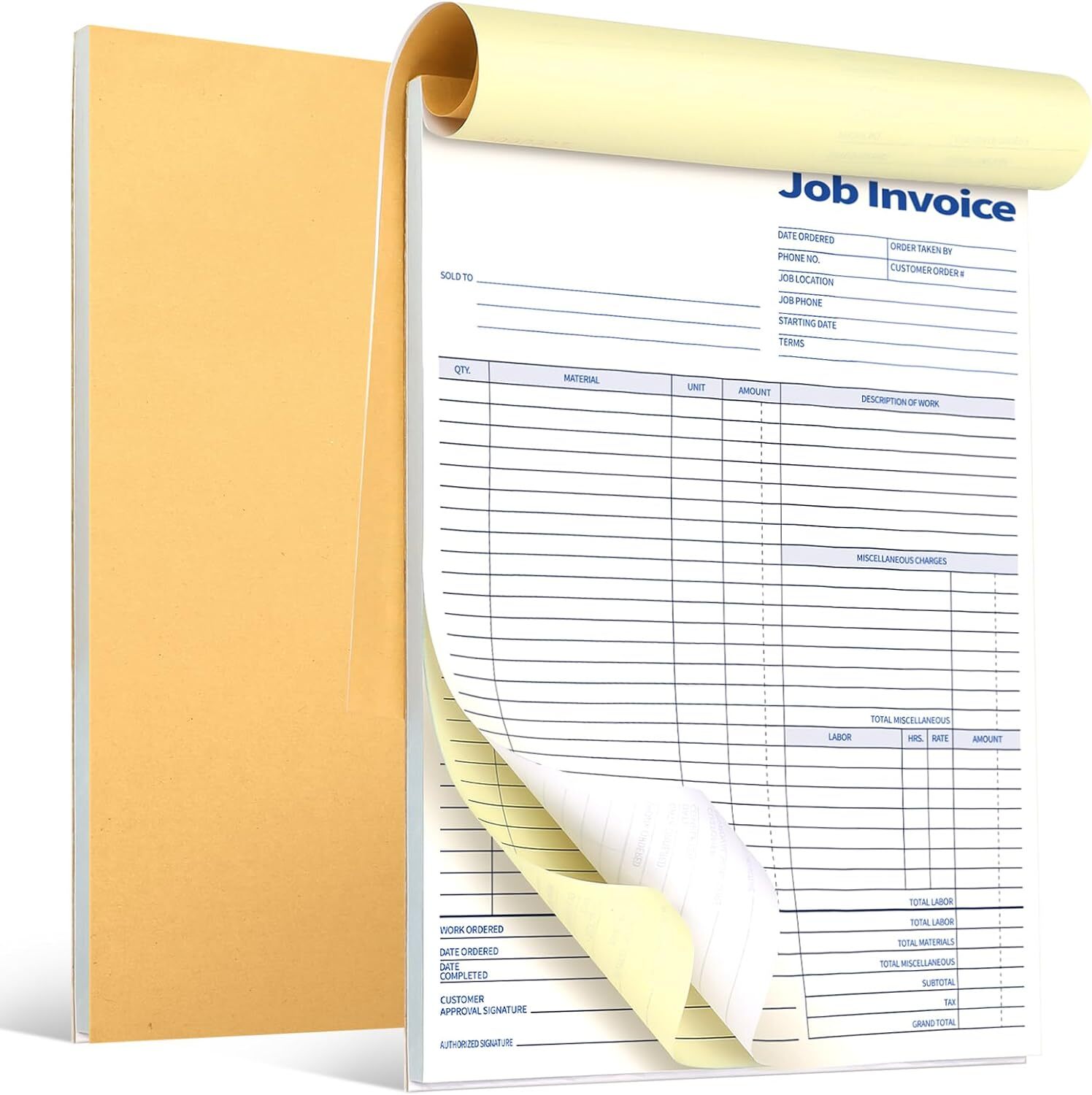 Crtiin 2 Books Contractors Invoice Book Carbonless Forms Receipt Work…