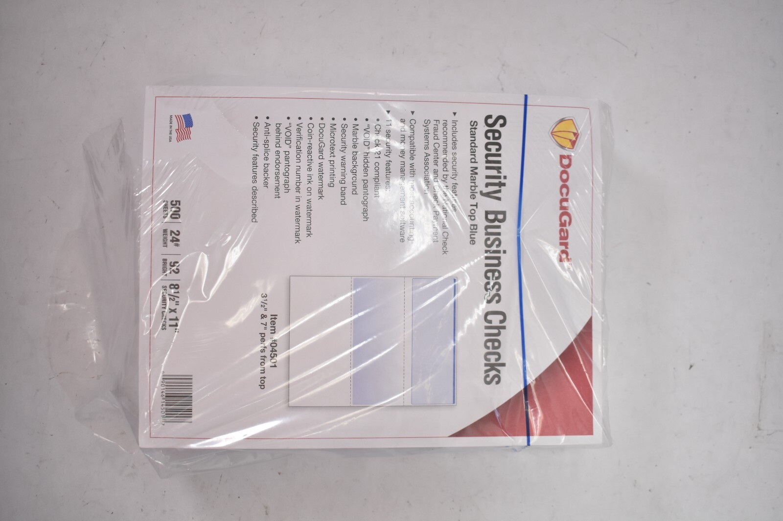 DocuGard Security Business Checks Standard Marble Top Blue 04501 3-1/2″ x 7″