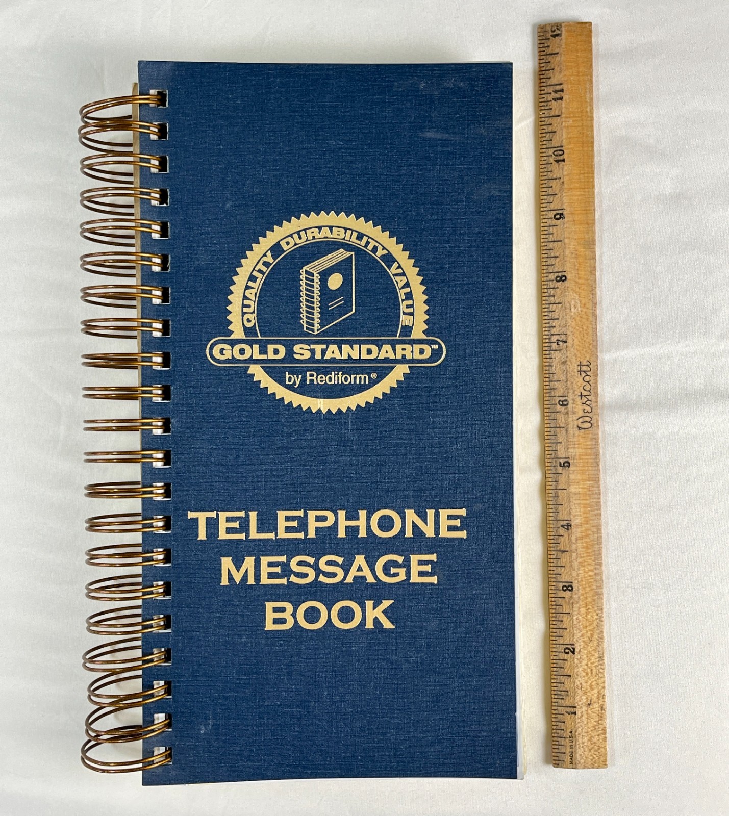 Vintage Rediform Gold Standard TELEPHONE MESSAGE BOOK – Spiral Wire Bound