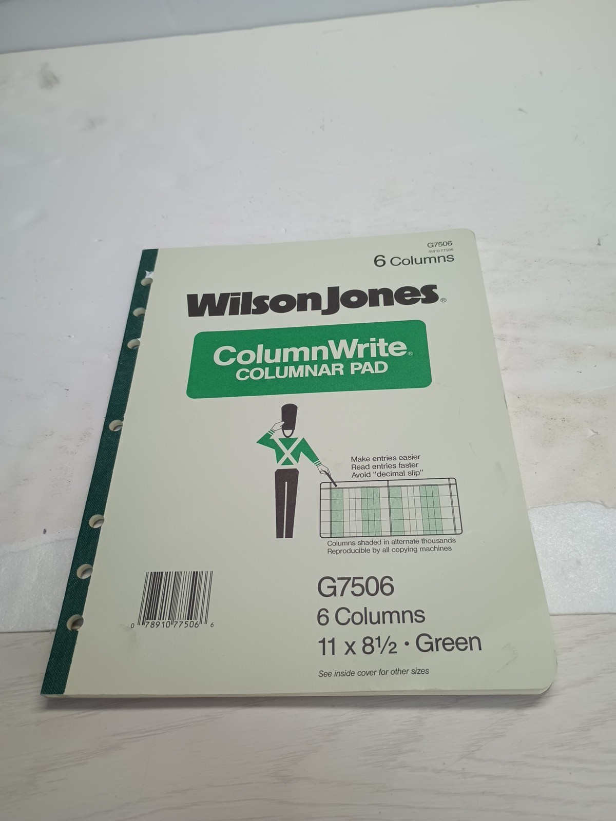 (1)NewVtg Wilson Jones 6 Column Write Columnar Pad Green 11 x 8-1/2” G7506 1968