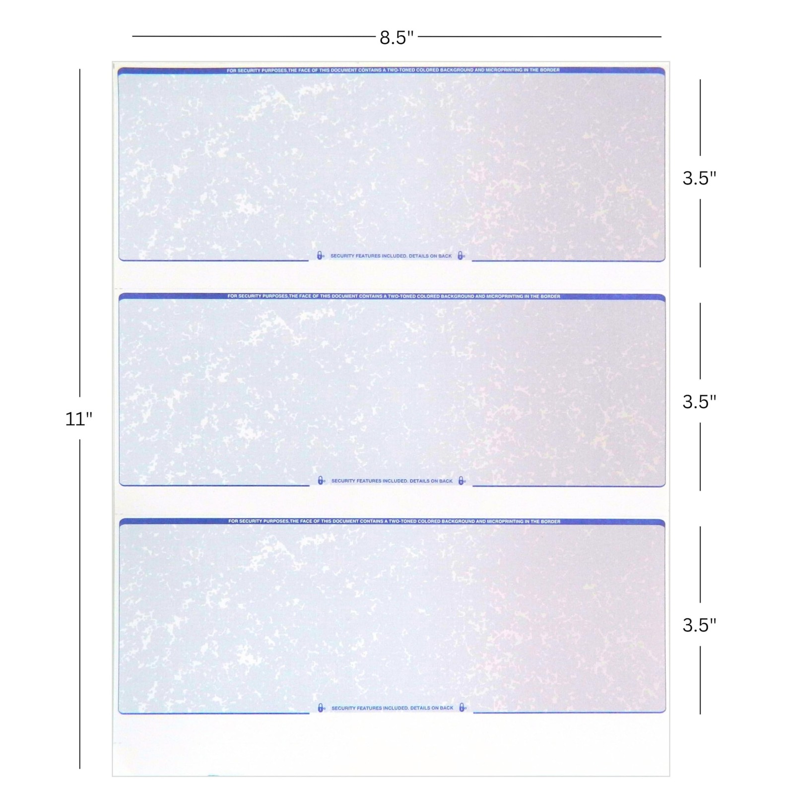 Blank Checks Paper Stock-Computer Checks Prismatic Blue Red-3 Checks On A Pag…