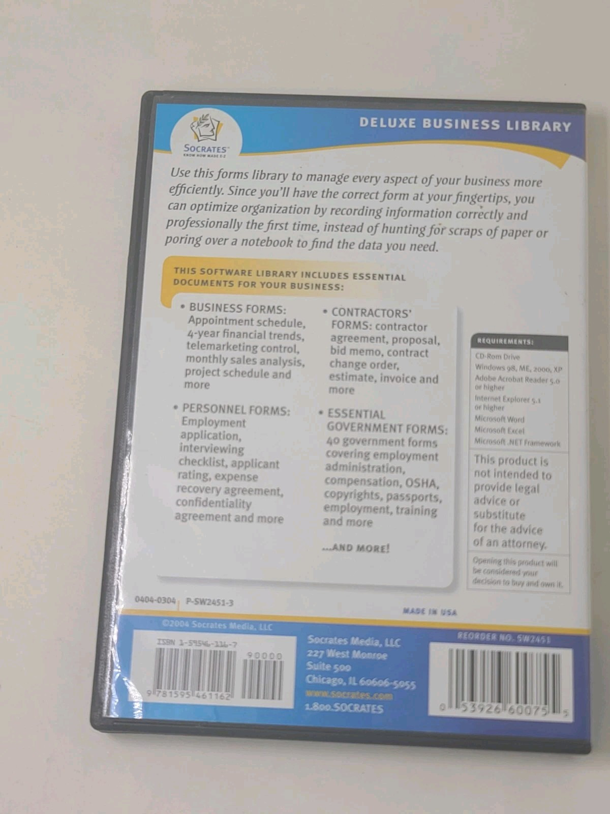 (Socrates) Media Deluxe Business Library Forms Software 600 Business Forms
