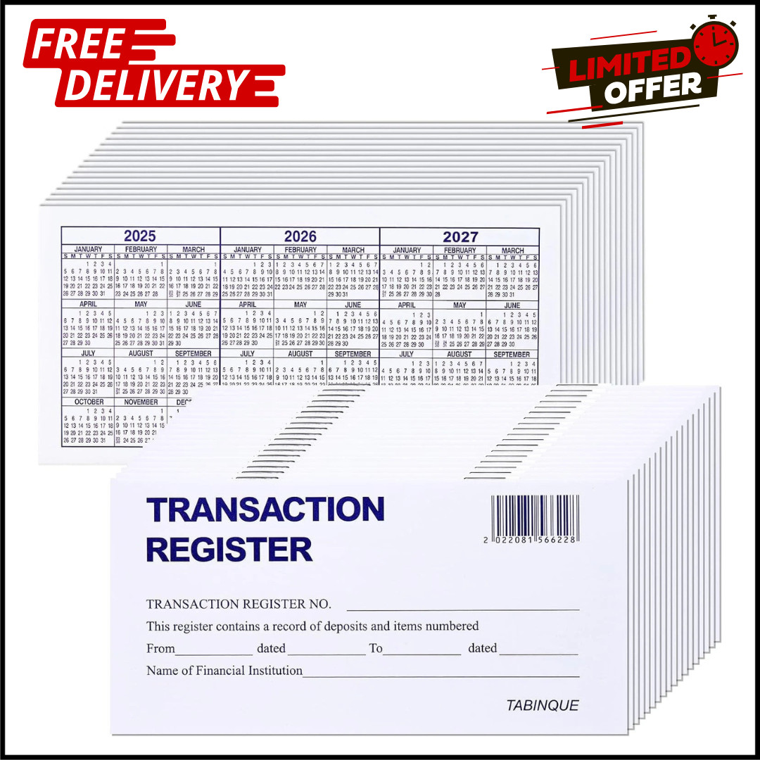 24 PCS Check Registers for Personal Checkbook, Easy to Read Checkbook Register
