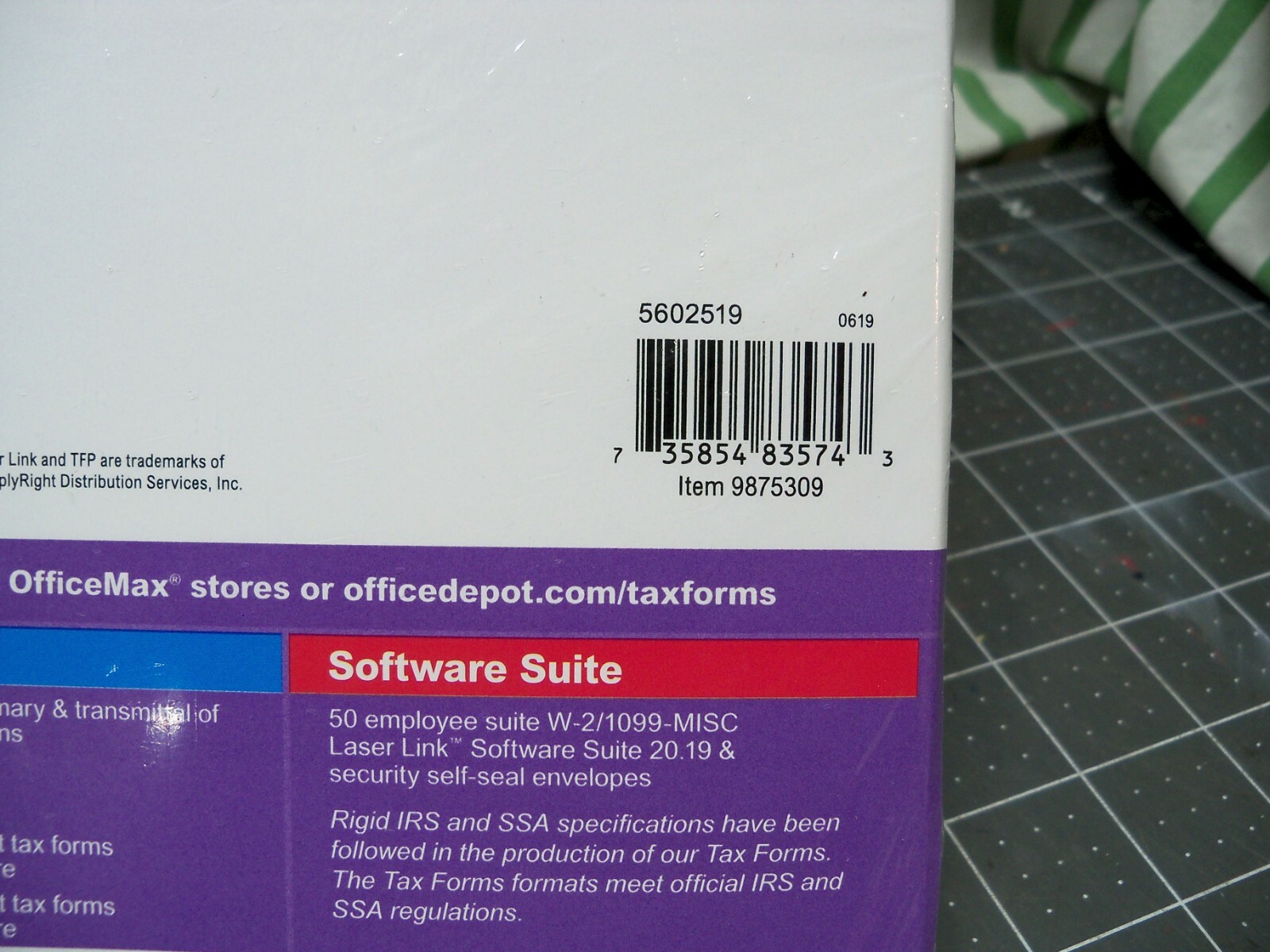 Office Depot W-2 Inkjet/Laser Tax Forms 2019 Tax Year 6-Part, 25-PK Staples W2