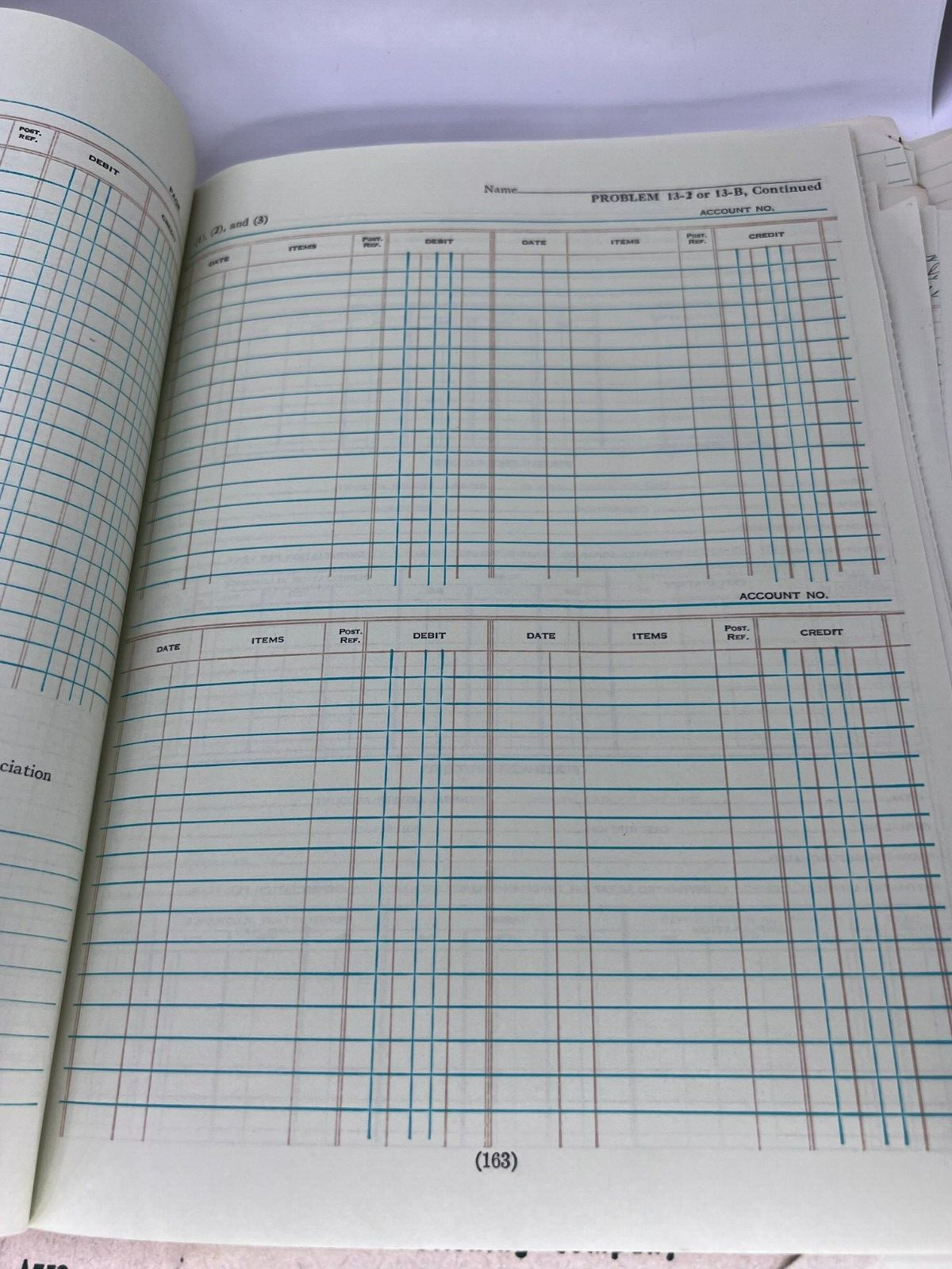 Accounting Principles Columnar 1960 BOORUM & PEASE class Working Sheets Pads