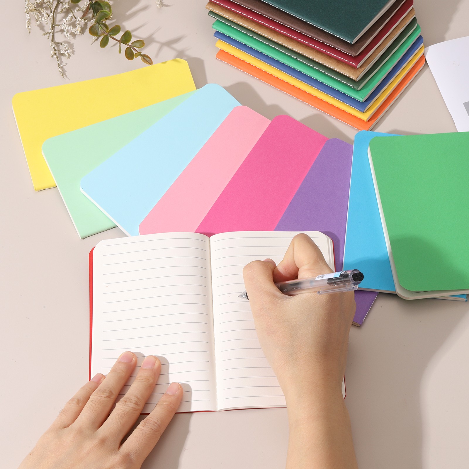 4 Pack A6 Notebook, A6 Journal Mini Notebook Pocket Kraft,Wine Red