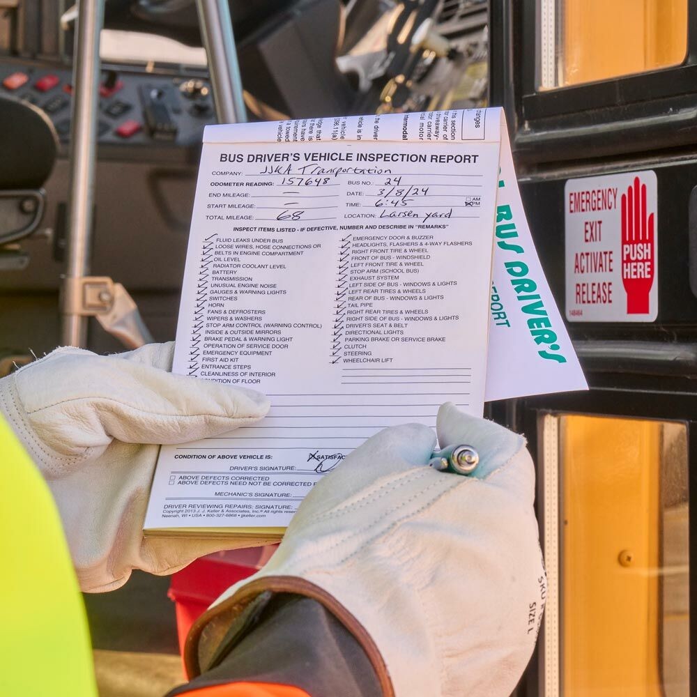 Bus Driver’s Vehicle Inspection Report 10-pk., 2-Ply Carbonless, 5.5″ x 8.13″