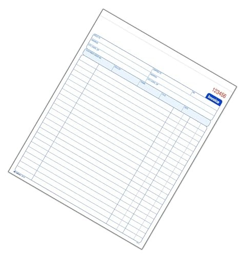 Invoice Book 2 Part Carbonless 8 3/8 x 10 11/16 Inches 50 Sets White Canary For