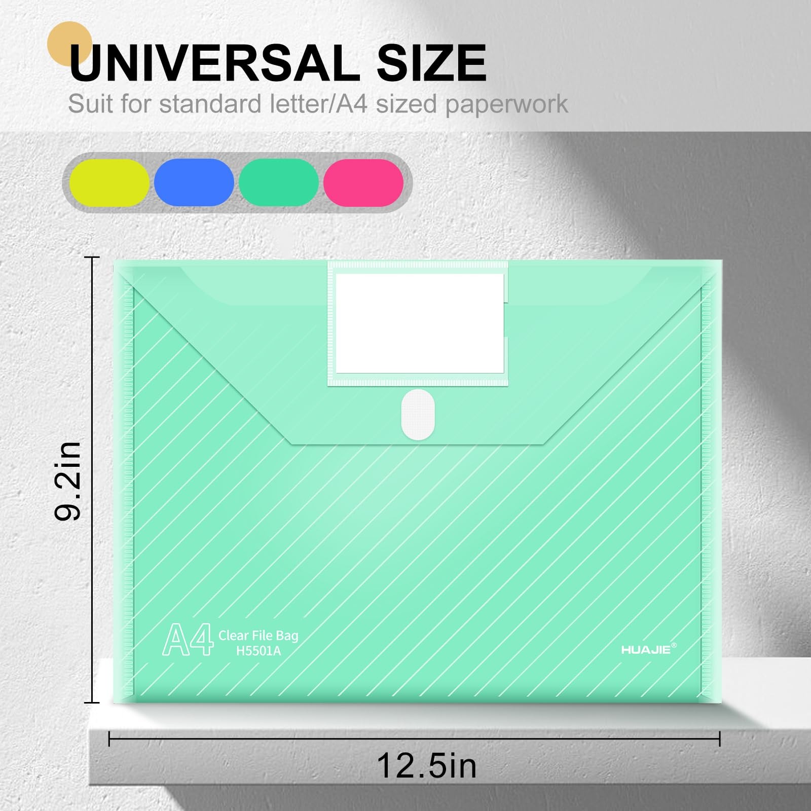 WORPSON 10 Pack, Plastic Envelopes File Folders, HeavyDuty Document Mixed