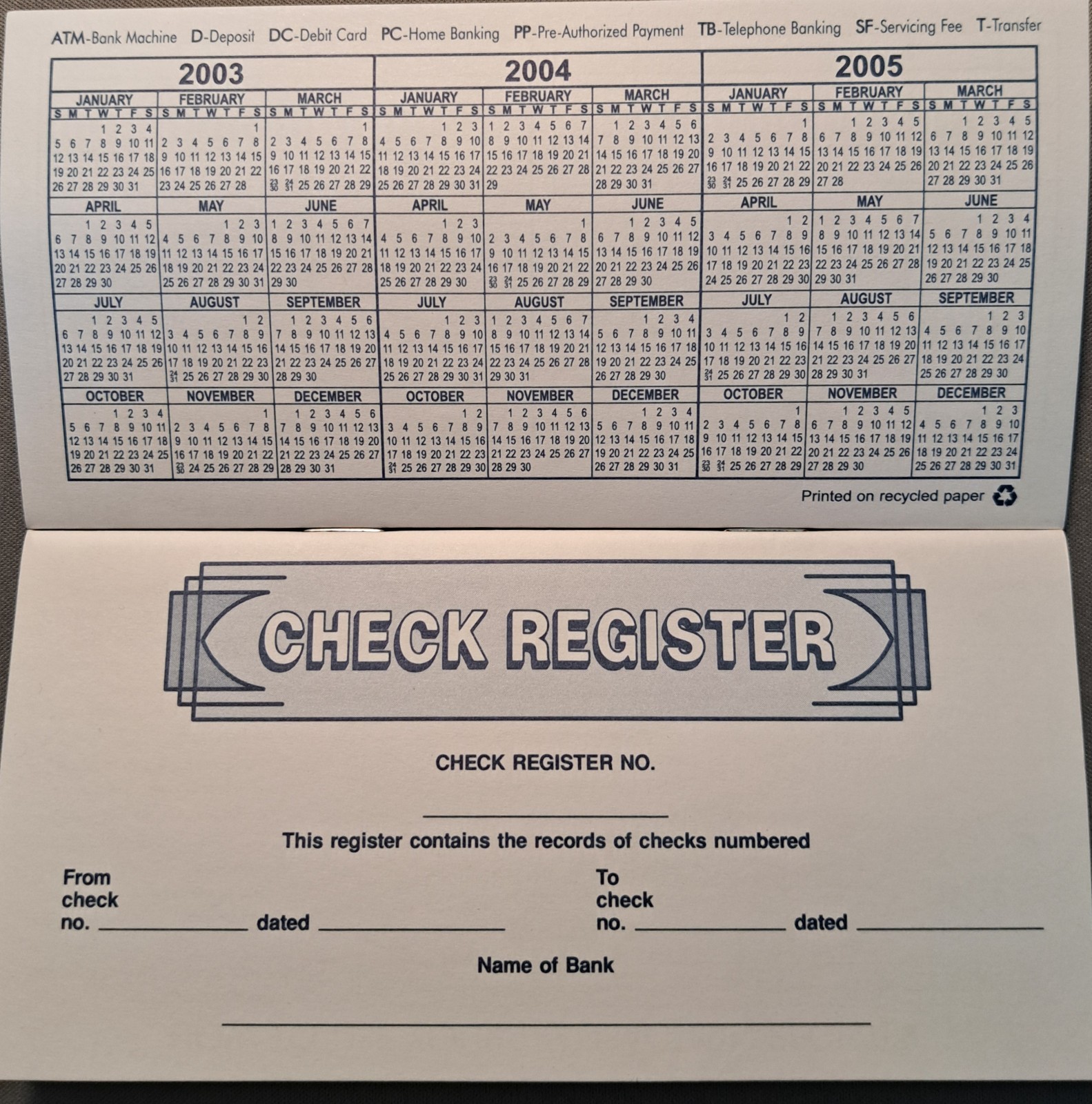 Checkbook Transaction Registers Brand New BUNDLE LOT OF 5