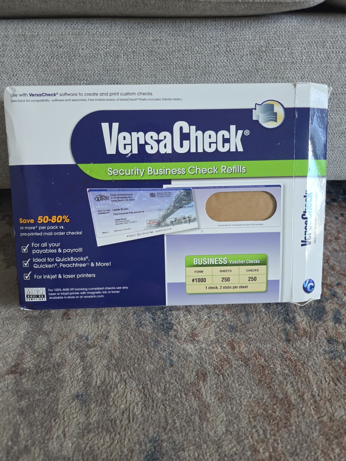 VERSACHECK UV SECURE BUSINESS CHECK REFILLS FORM # 1000 – MULTI