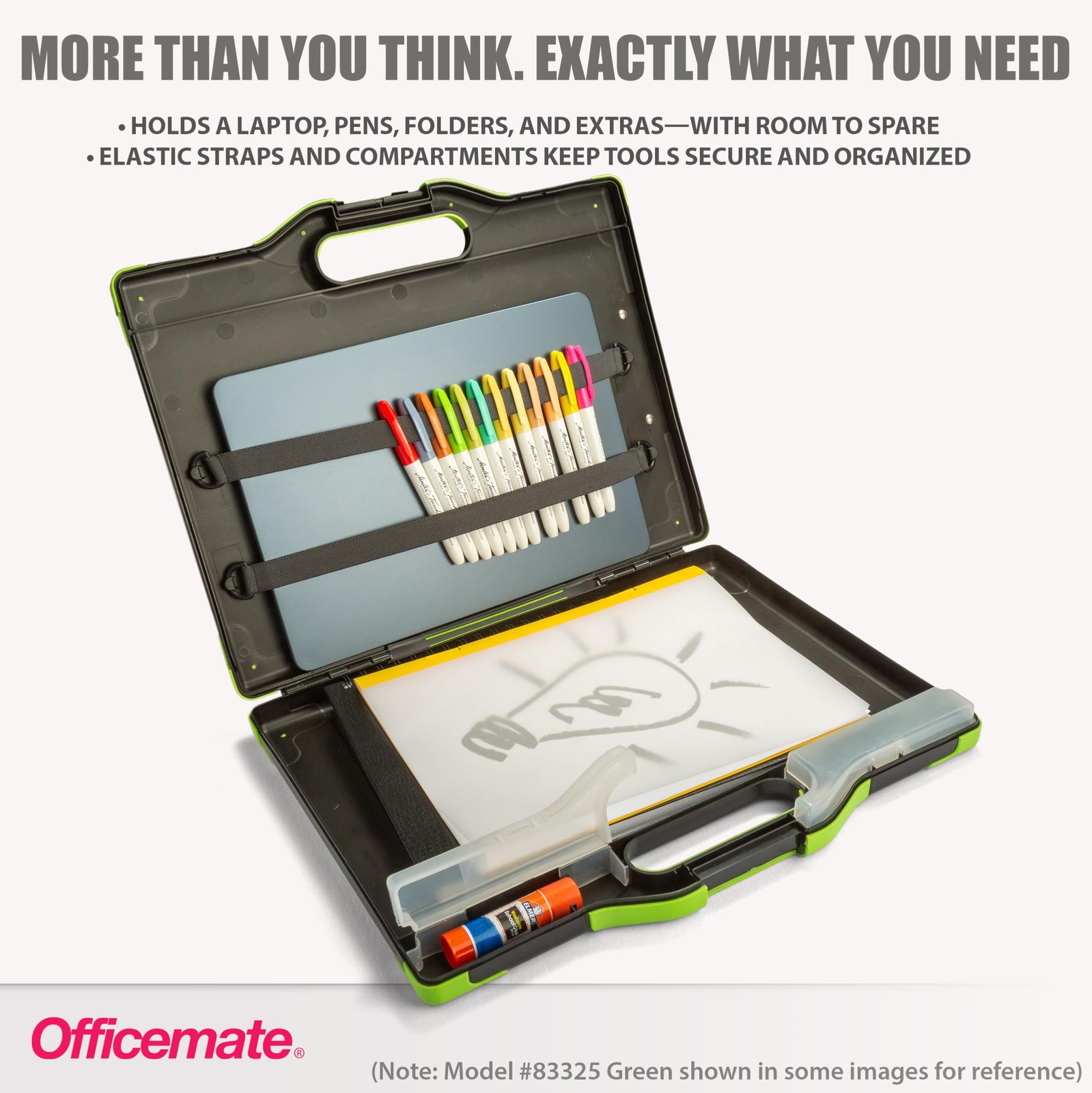 OIC83326 – OIC Clipboard Storage Box 16″ x 13″ x 2″, Black, Orange