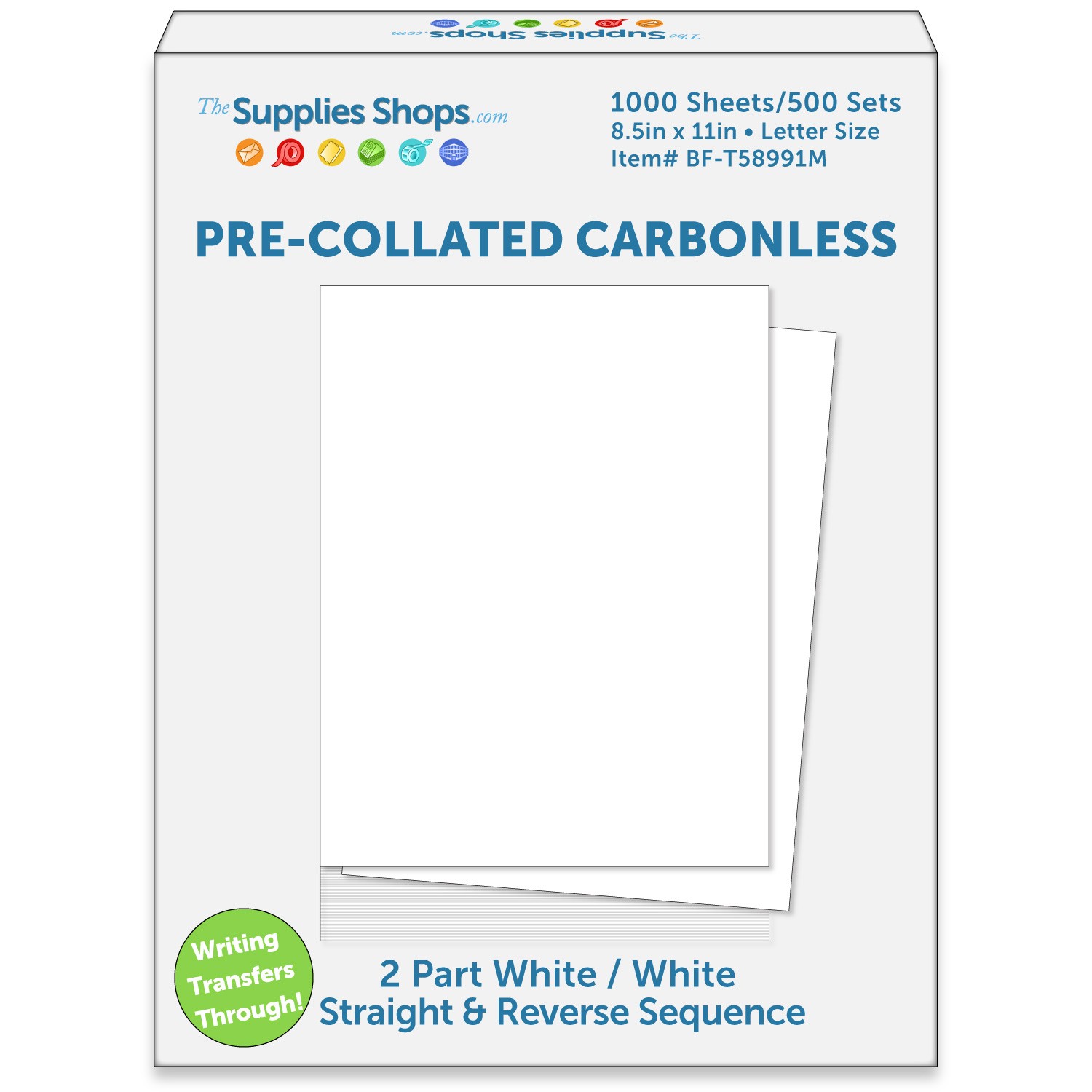 2-Part Reverse & Straight Sequence White / White Pre-Collated Carbonless Paper