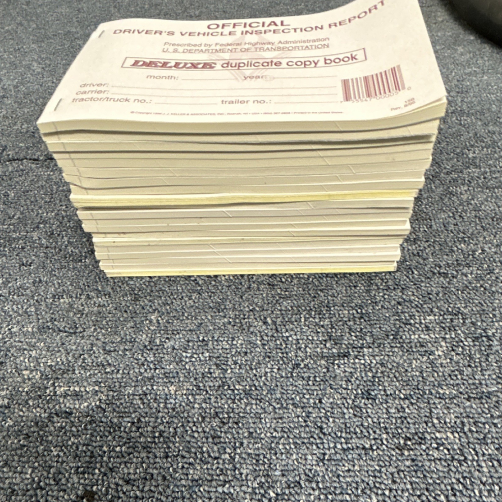 20 books of J. J. Keller Driver’s Vehicle Inspection Report Duplicate Copy Book