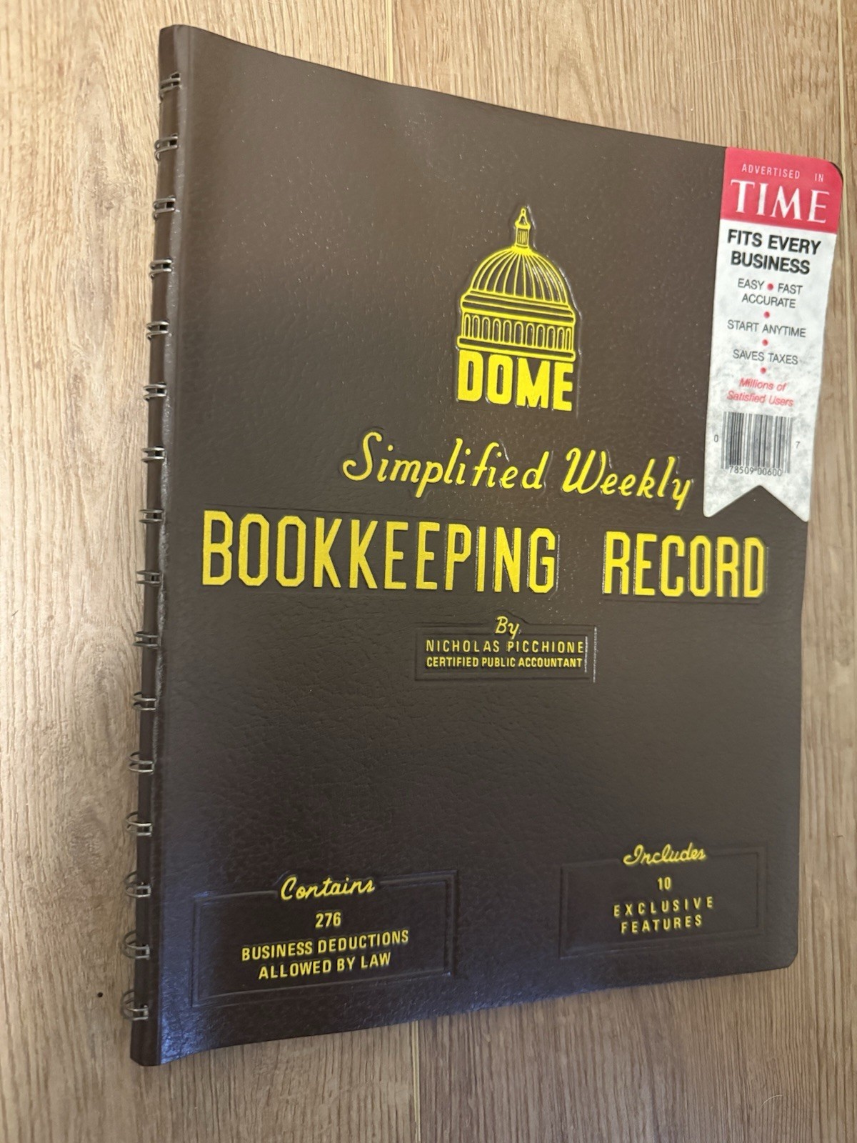 Dome Simplified Weekly Bookkepping Record Nicholas Picchione spiral book No. 600