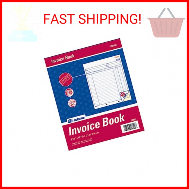 Adams Invoice Book, 8-3/8 x 10-11/16 Inches, 2-Part, Carbonless, White/Canary, 5