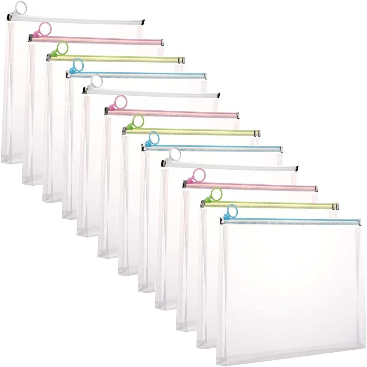 9×12 Clear Zip Plastic Envelopes File Document Paper Holder Pack of 12 12