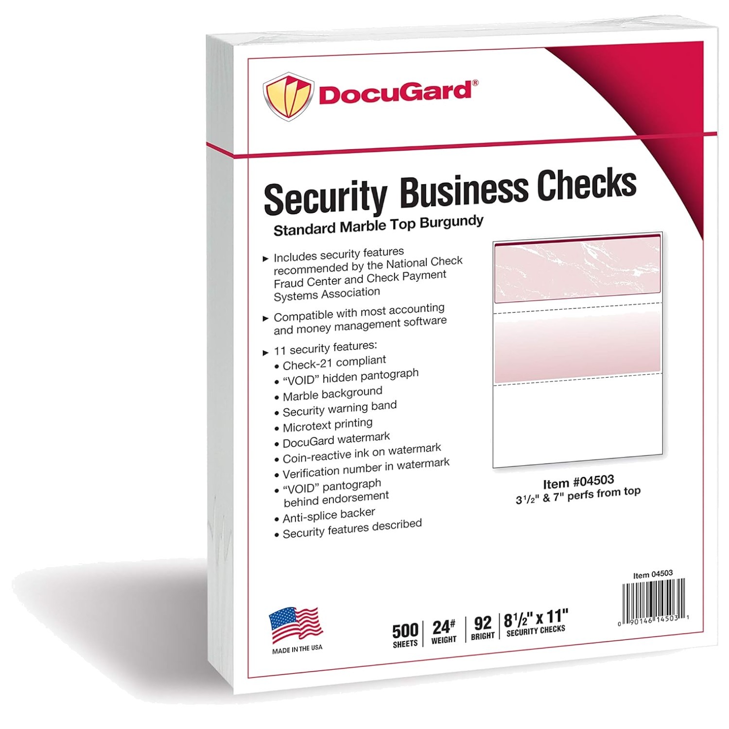 Burgundy Top Business Checks – Laser/Inkjet Compatible
