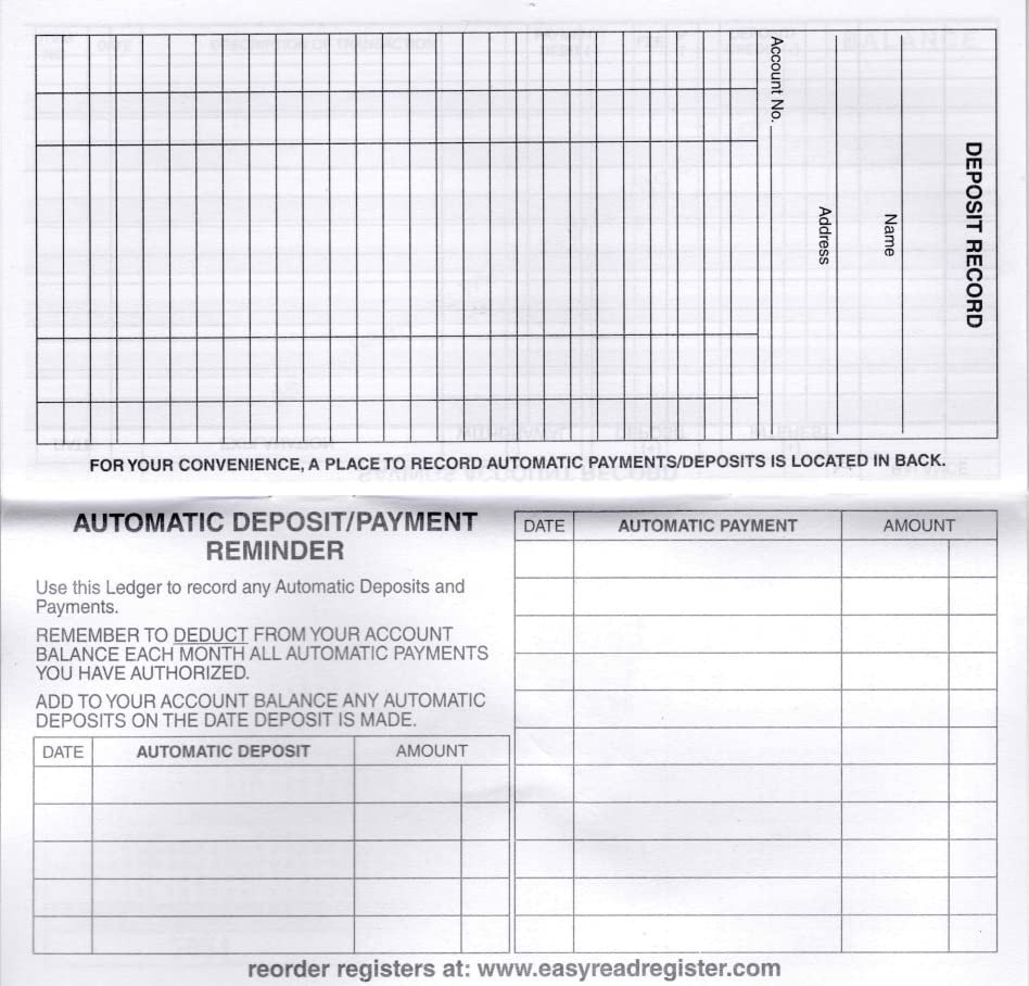 12 Check registers for Personal Checkbook Ledger Transaction Registers Log
