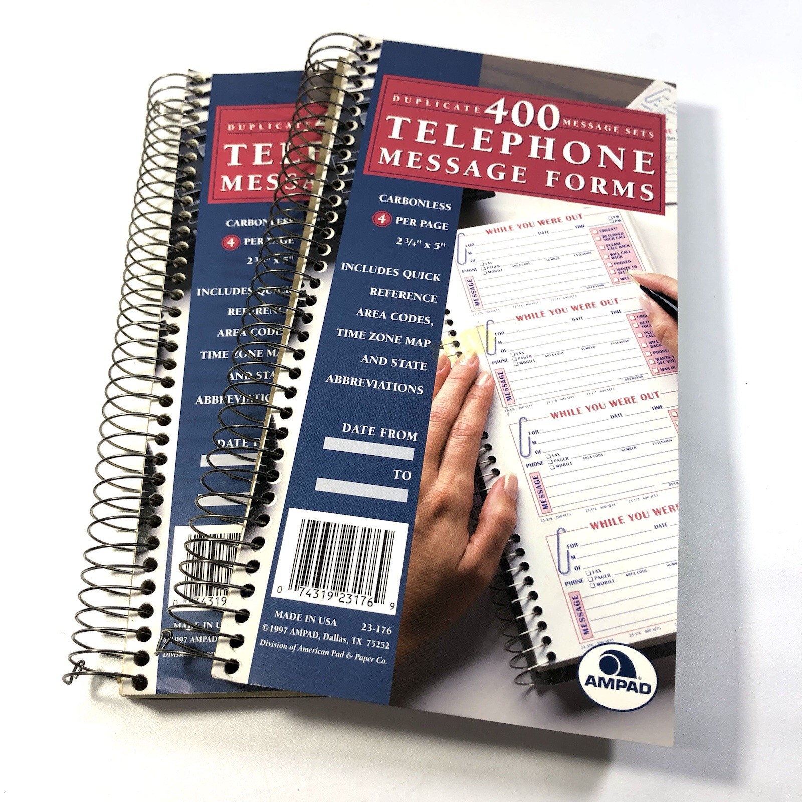 Ampad Duplicate 400 Message 2 Sets Telephone Message Form “While You Were Out”